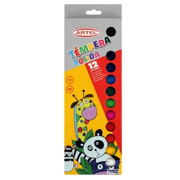 Témpera Sólida  12 colores ARTEL