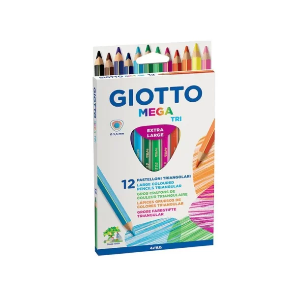 Lapices 12 Colores Jumbo Extra Largos Triangulares - GIOTTO