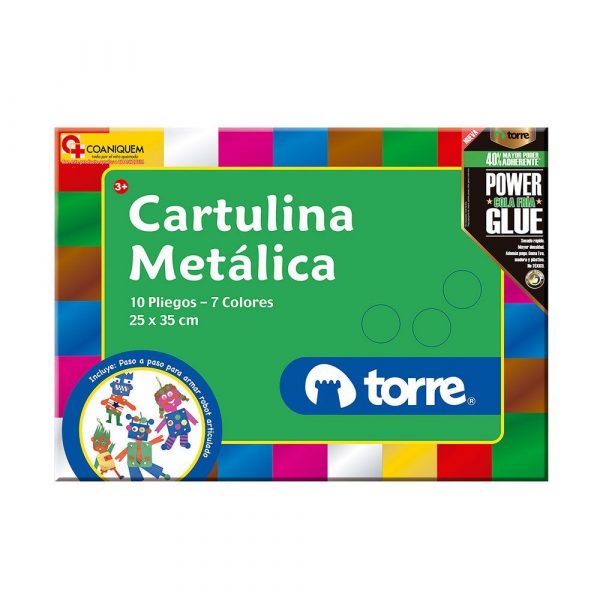 Bolson Cartulina Metálica 10 Pliegos Torre.